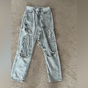 American Eagle Outfitters Light Gray Distressed Jeans